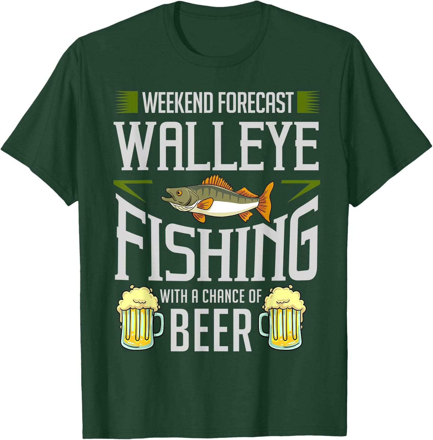 Walleye Lure Fishing Walleye Fish Beer T-Shirt - T-Shirt | Forest
