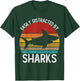Easily Distracted By Sharks Shirts Vintage Shark T-Shirt - T-Shirt | Forest