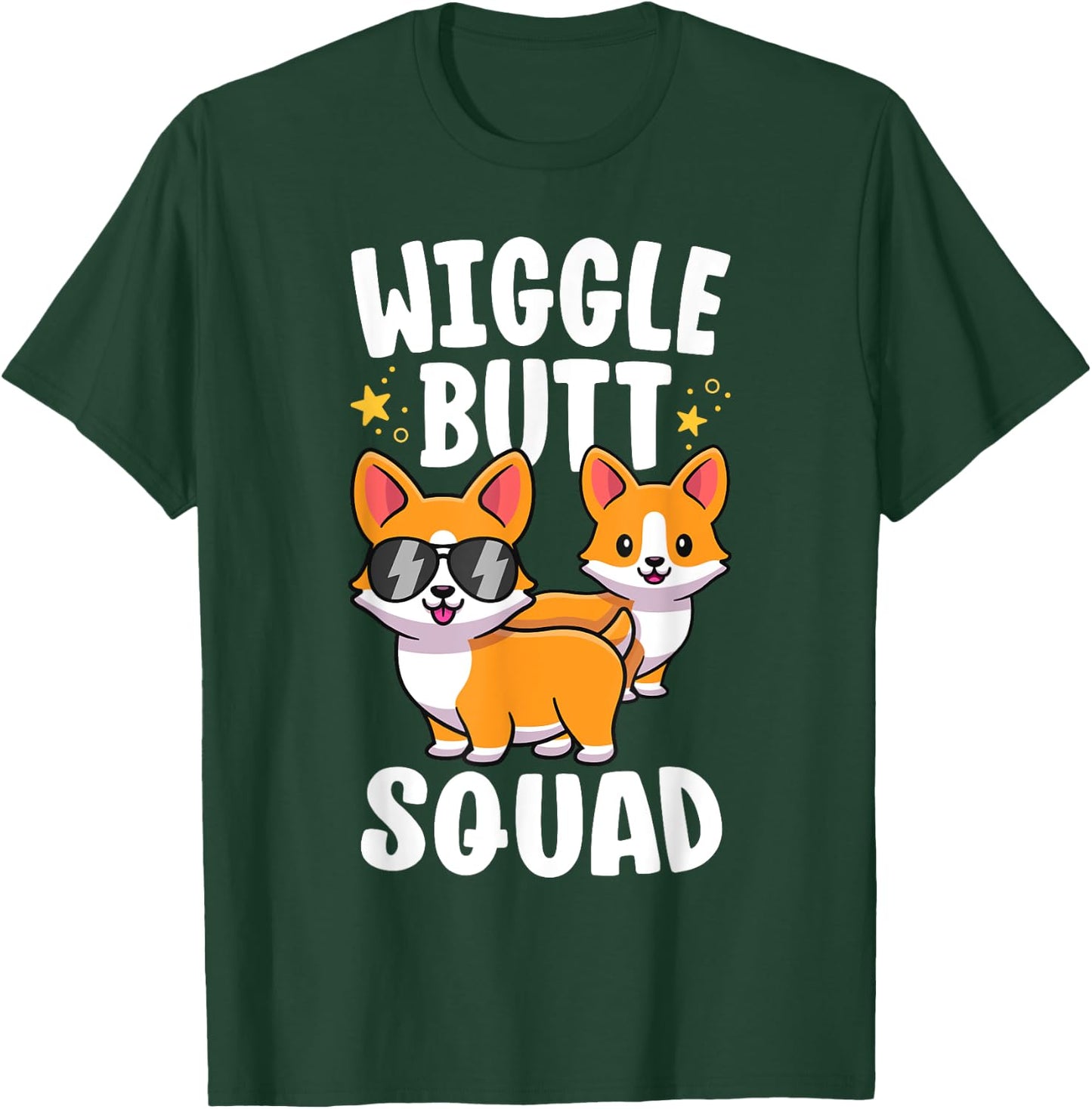 Funny Corgi Shirt For Kids Women Wiggle Butt Squad Crew T-Shirt - T-Shirt | Forest