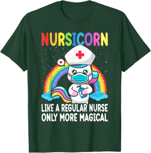 Cool Nurse Women Unicorn Medical Nurses RN Nursing T-Shirt - T-Shirt | Forest