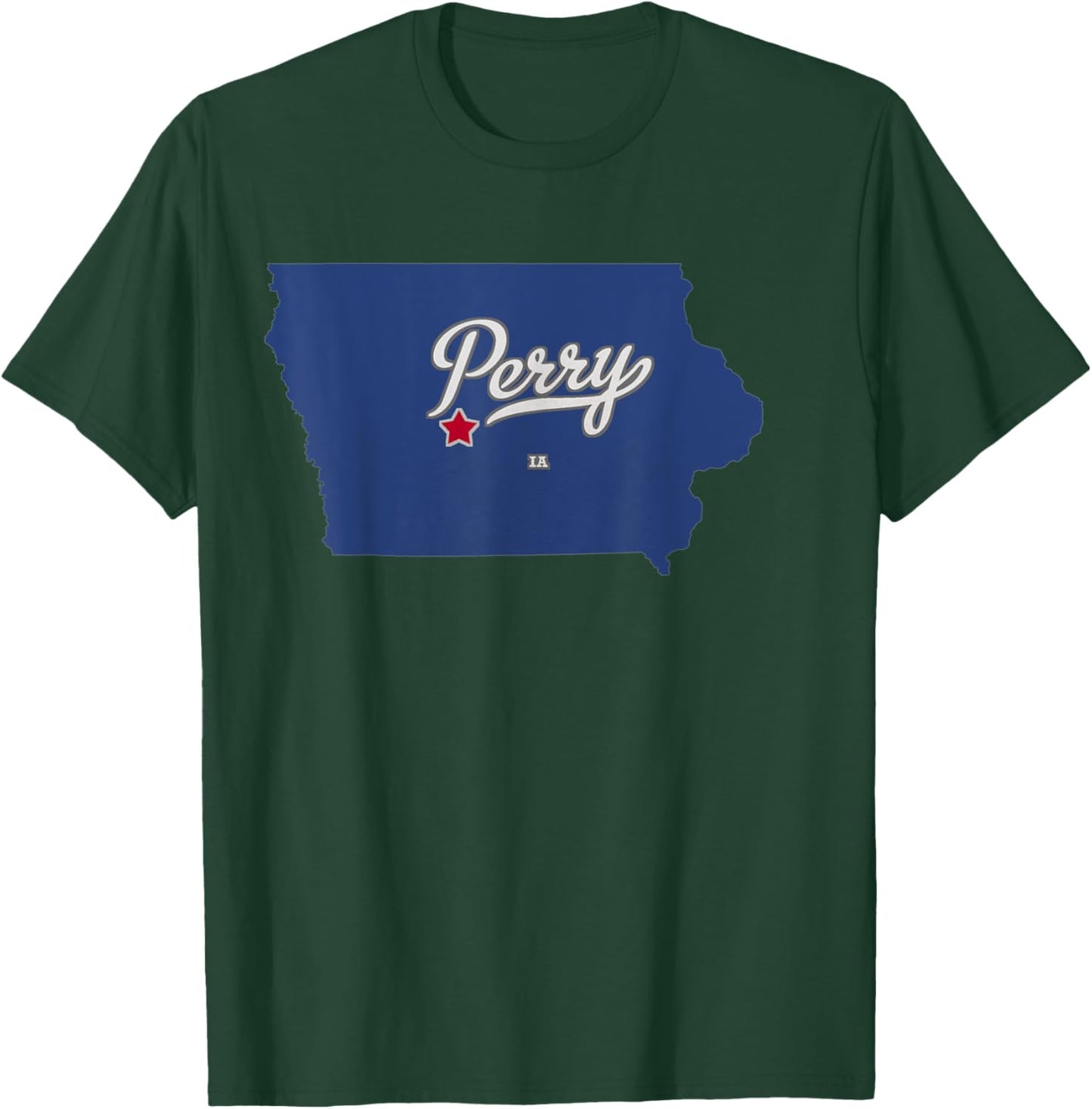 Perry Iowa IA Map T-Shirt - T-Shirt | Forest