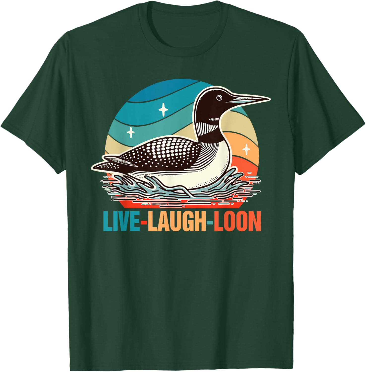 Funny Birds Mom Retro Vintage Outfits Common Loon Bird Lover Bird Watching Lives Laugh Loon , Small, Black T-Shirt - T-Shirt | Forest