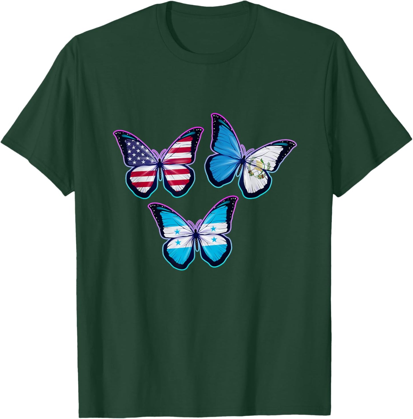 Multiculti Heritage. Honduras, Guatemala and the USA T-Shirt - T-Shirt | Forest