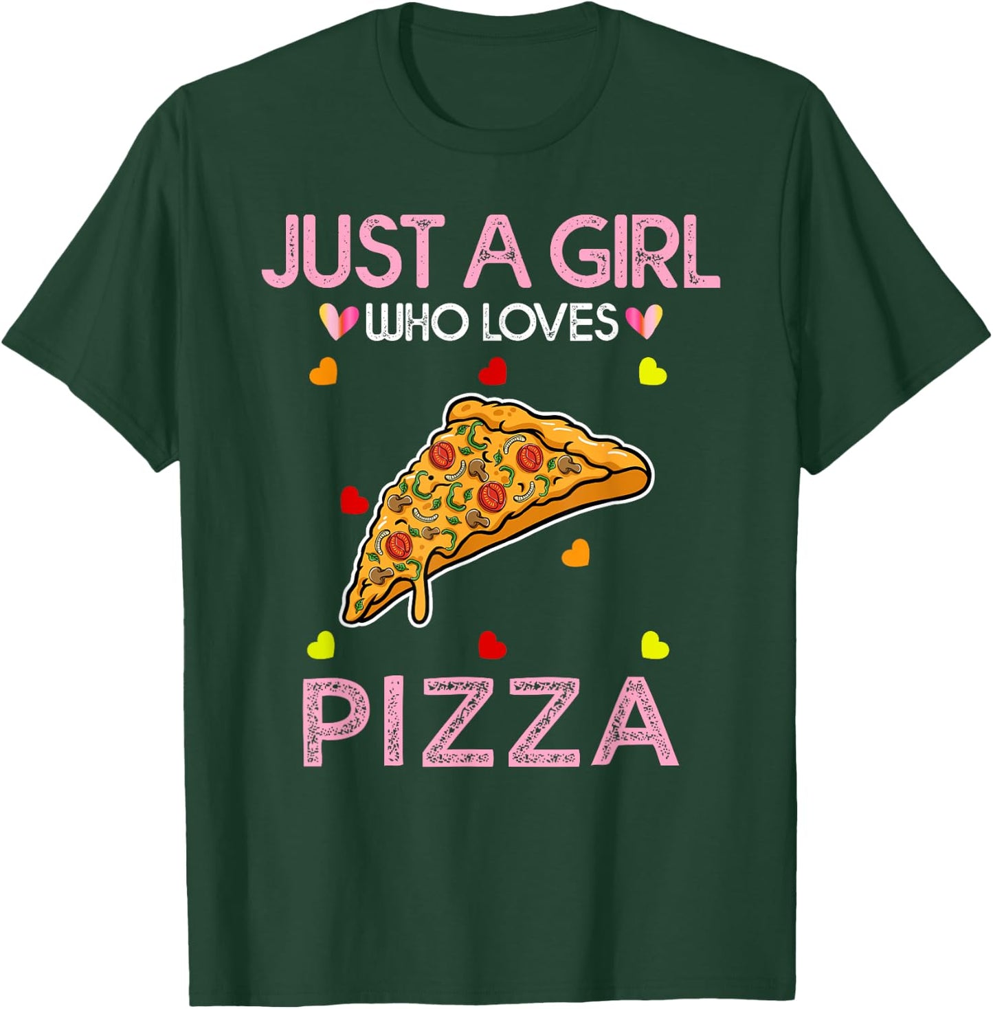 Just A Girl Who Loves Pizza Girl Kids Pizza T-Shirt - T-Shirt | Forest