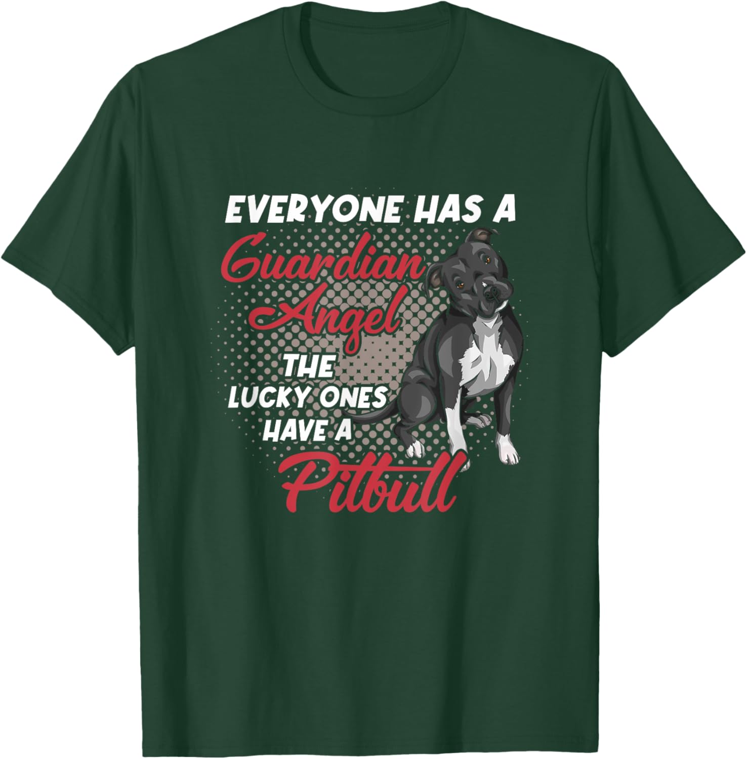 Black Pitbull Is My Guardian Angel Funny Pit Bull Dog Owner Women T-Shirt - T-Shirt | Forest