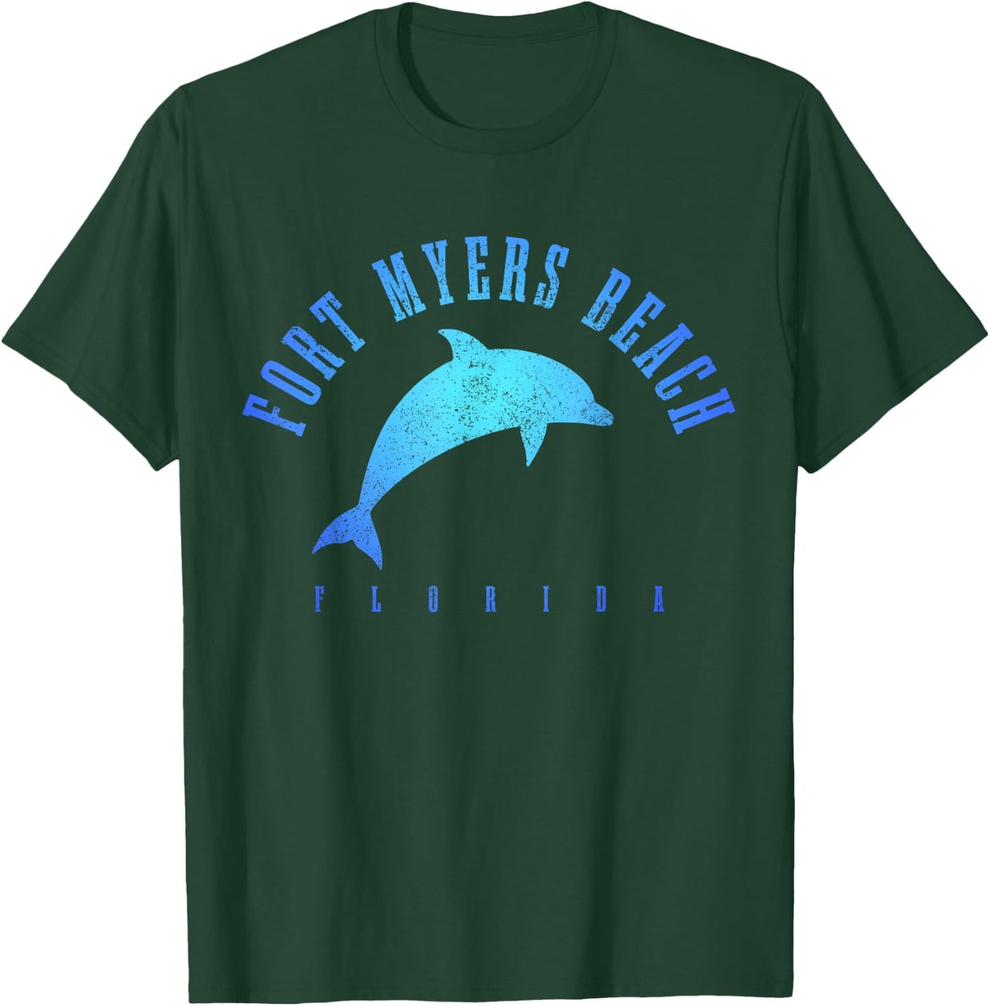 Fort Myers Beach Florida FL Vintage Dolphin Vacation T-Shirt - T-Shirt | Forest