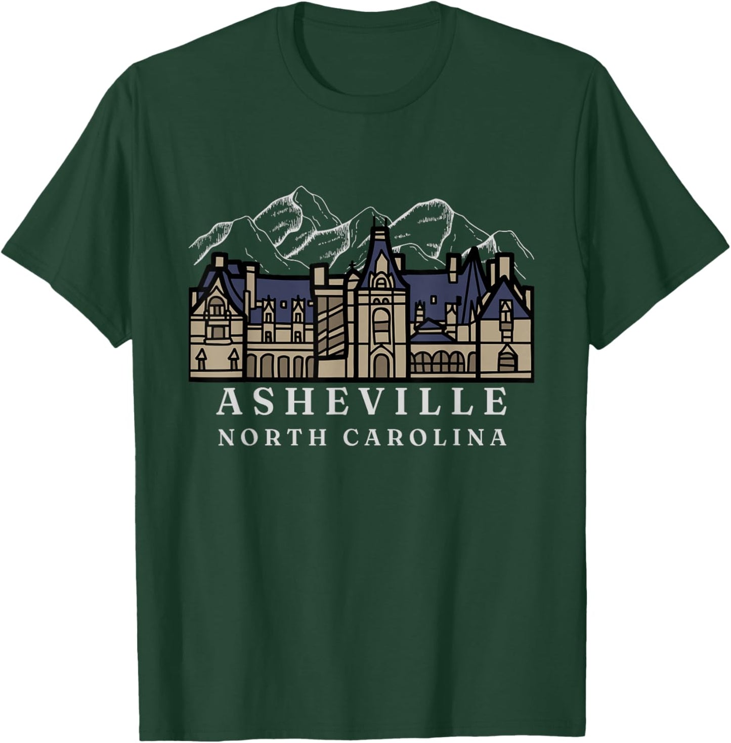 Mountains, North Carolina, Asheville, Biltmore. T-Shirt - T-Shirt | Forest
