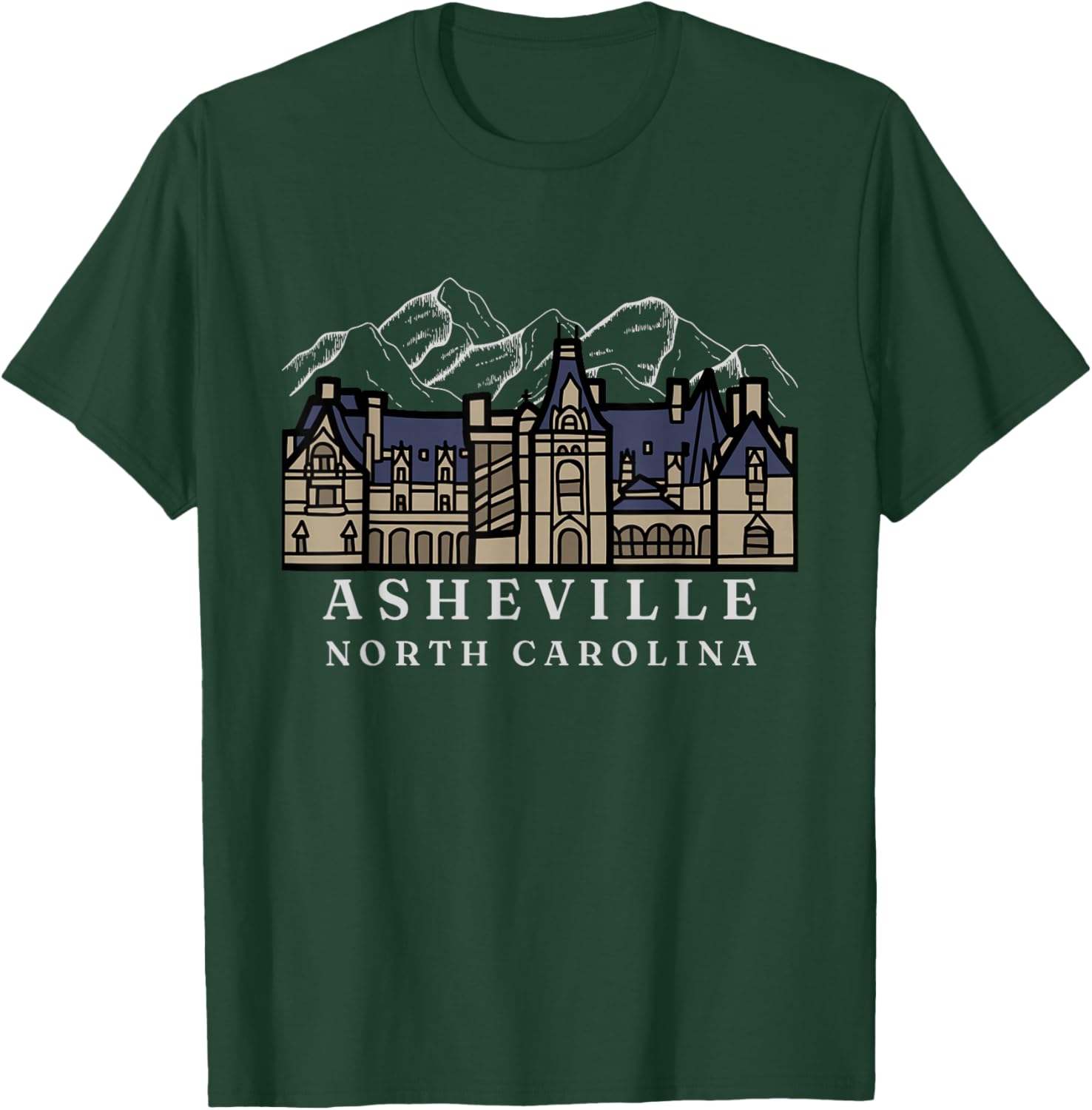Mountains, North Carolina, Asheville, Biltmore. T-Shirt - T-Shirt | Forest