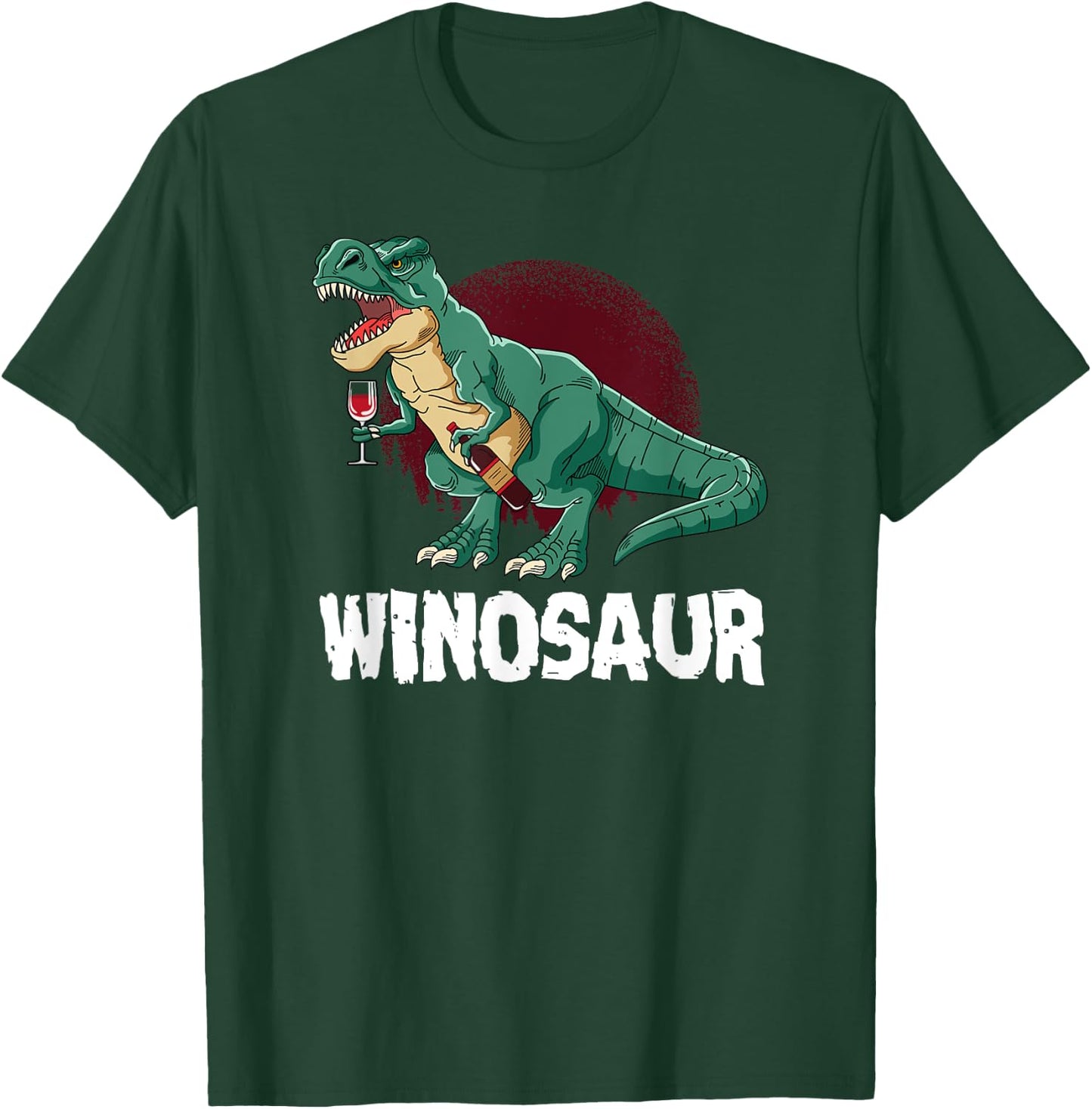 T-Rex Winosaur Wine Lover design Winosaurus T-Shirt - T-Shirt | Forest
