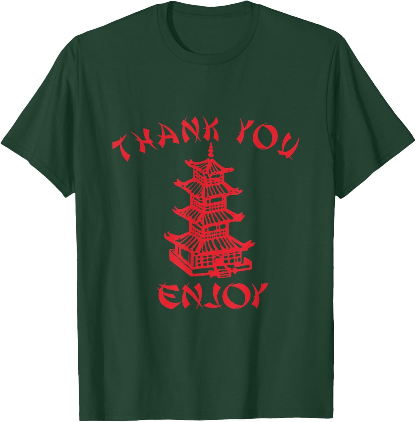 Chinese Takeaway Food Thank You Enjoy Funny Asian Small T-Shirt - T-Shirt | Forest
