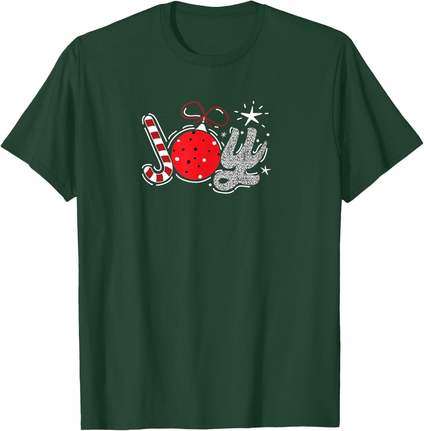 Joy candy cane Christmas ornament Xmas joy happiness T-Shirt - T-Shirt | Forest