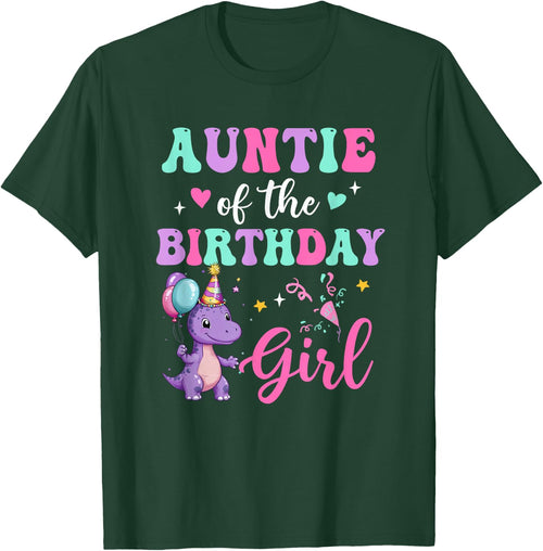 Auntie Of The Birthday For Girl Dinosaur T-Rex Party Family
