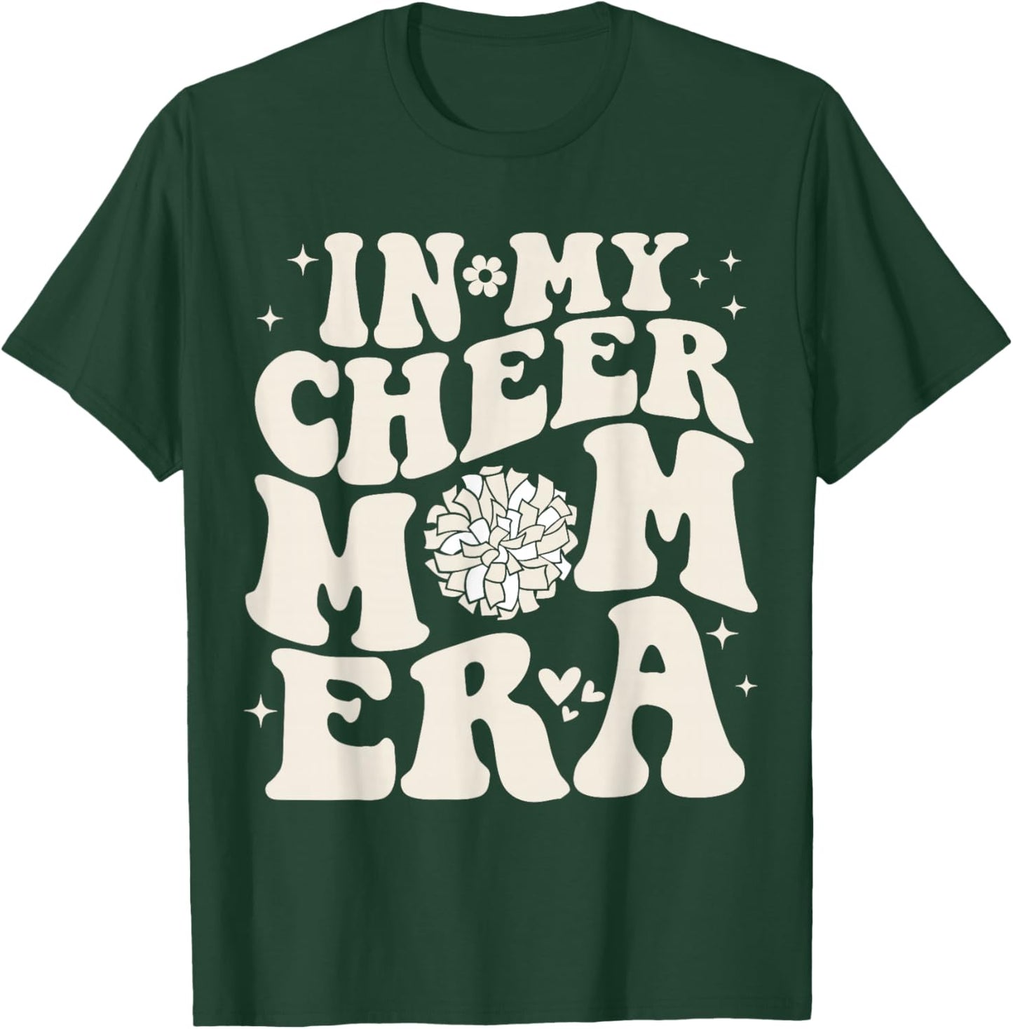 In My Cheer Mom Era Groovy Cheerleading Football Mom Women T-Shirt - T-Shirt | Forest