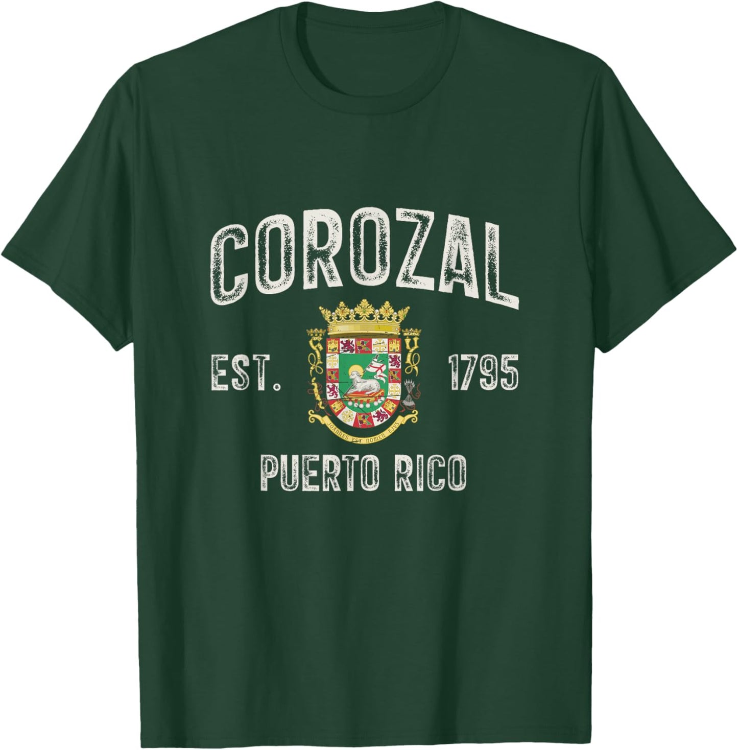 Corozal City In Puerto Rico Est 1795, Puerto Rico Armorial T-Shirt - T-Shirt | Forest
