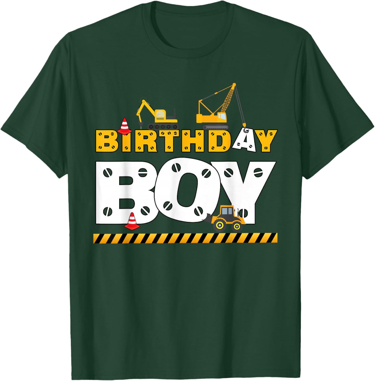 Birthday Boy Construction Family Birthday Party T-Shirt - T-Shirt | Forest