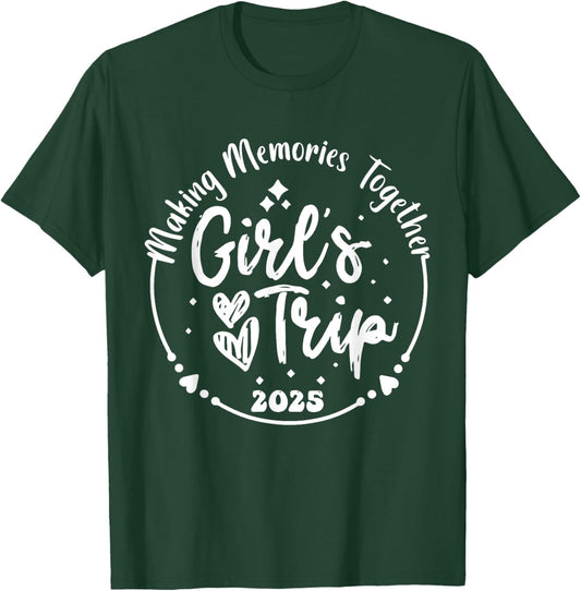 Girls Trip 2025 Cute Girls Weekend 2025 Summer Vacation T-Shirt - T-Shirt | Forest