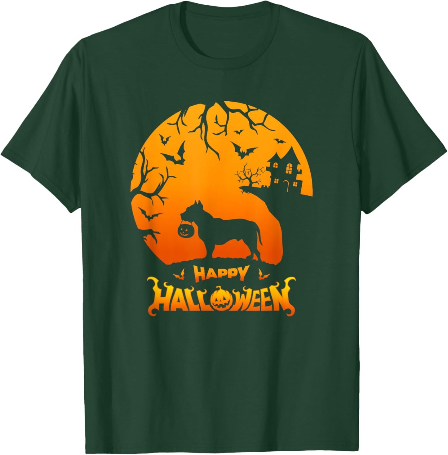 Pitbull Pittie Happy Halloween Costume Dog Boo Dogs T-Shirt - T-Shirt | Forest