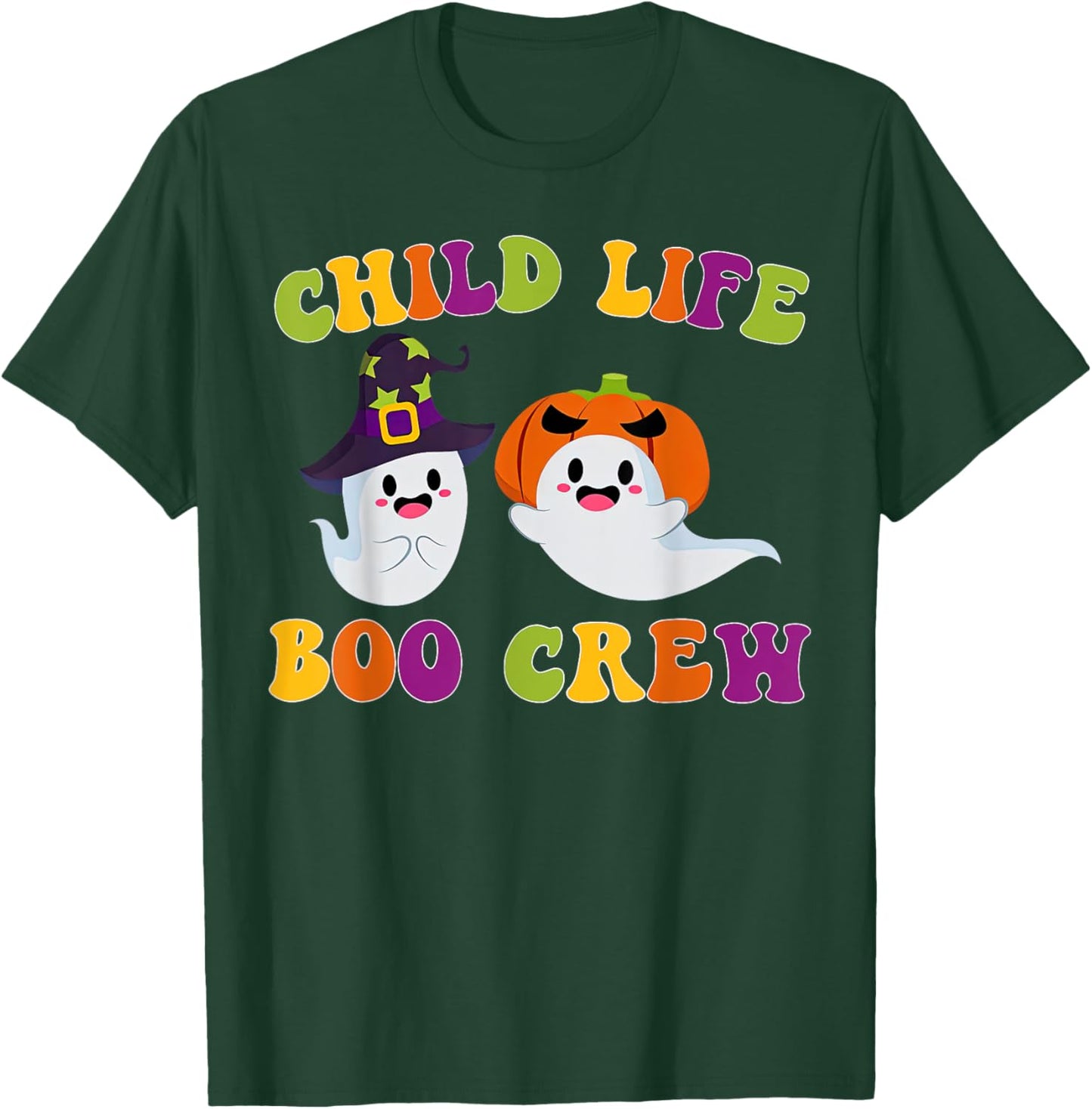 Child Life Boo Crew Ghost Halloween Child Life Specialist T-Shirt - T-Shirt | Forest