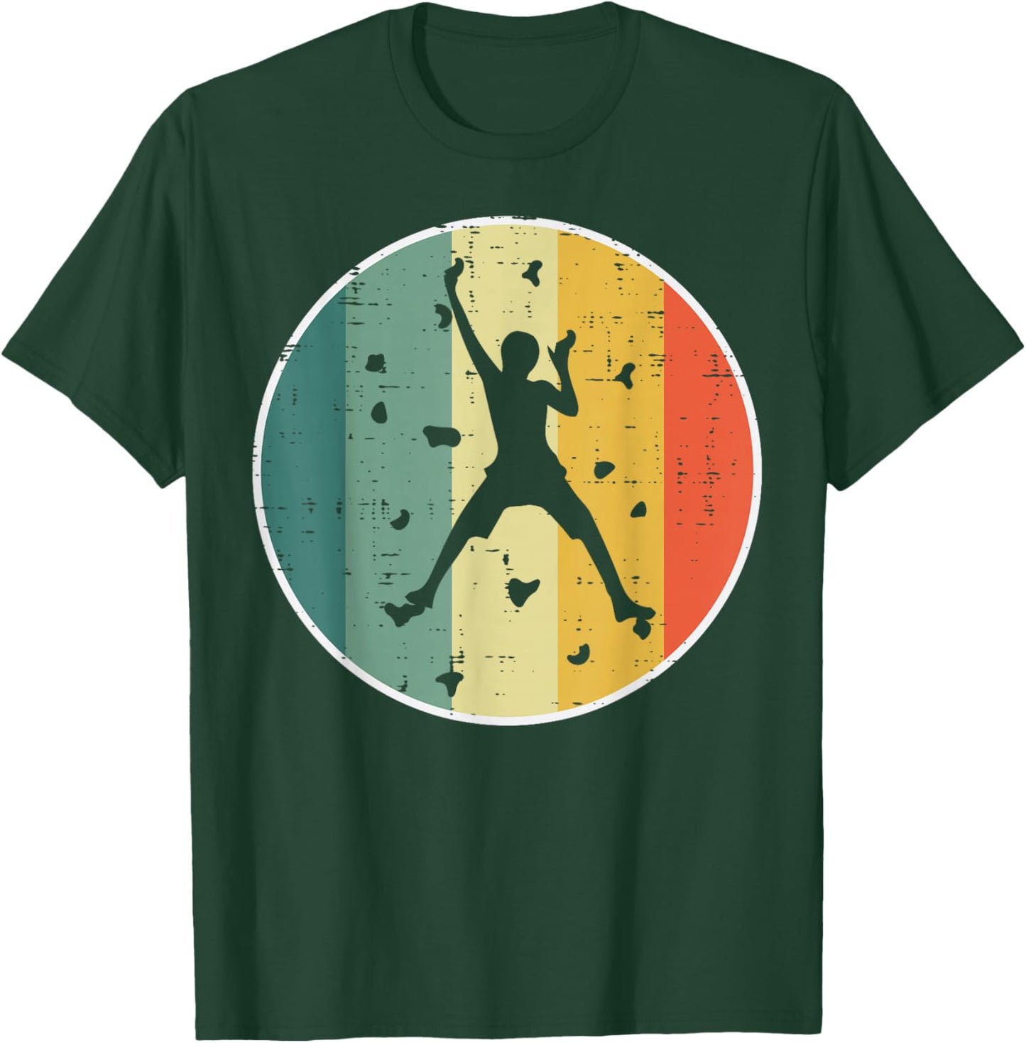 Wall Climbing Retro Rock Climber Bouldering Men Women Kids T-Shirt - T-Shirt | Forest