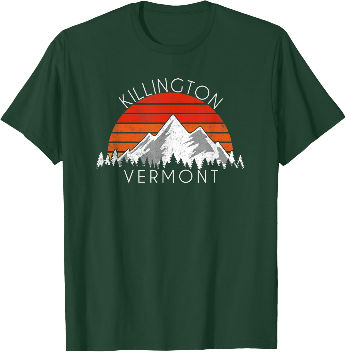 Retro Vintage Killington, Vermont Distressed T-Shirt - T-Shirt | Forest