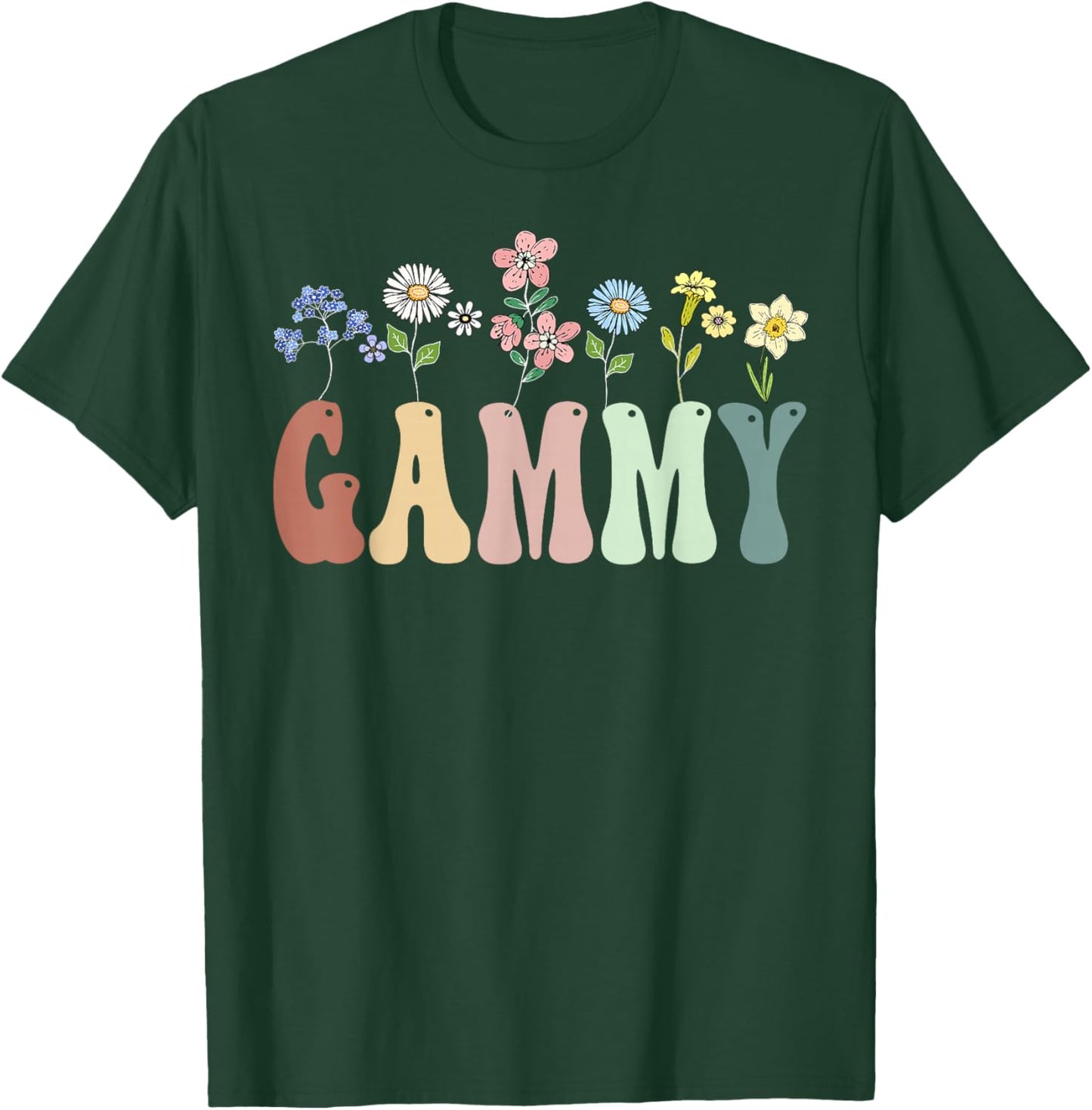 Gammy Gifts Women Wildflower Floral Design Gammy T-Shirt - T-Shirt | Forest