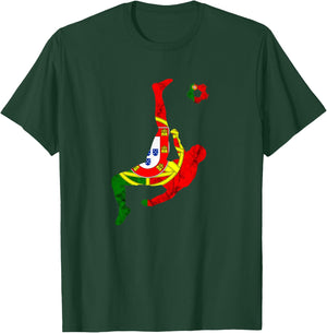 Portugal Portuguese Flag Futebol Portuguese Soccer Player T-Shirt - T-Shirt | Forest