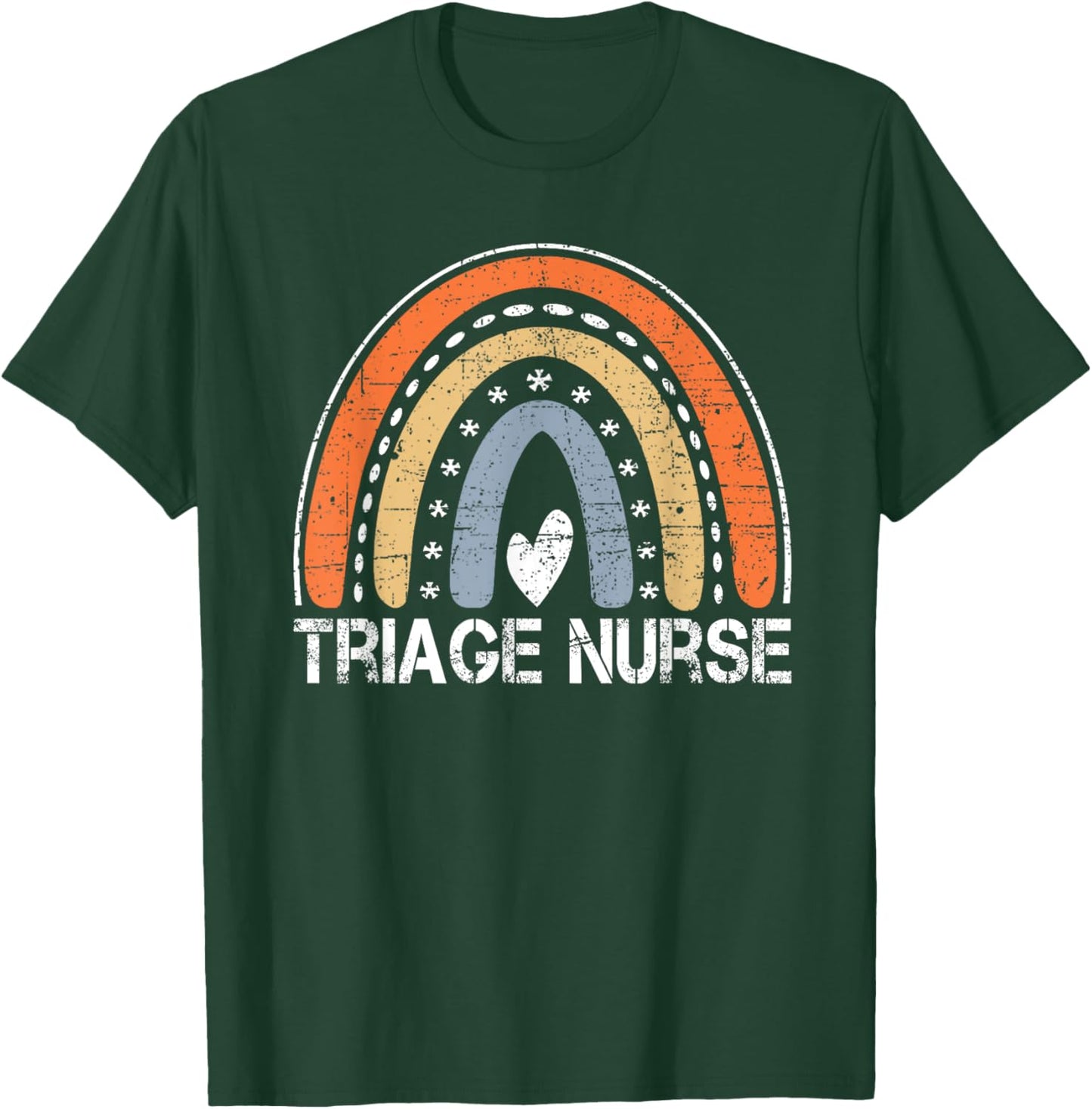 Funny Job Title Worker Vintage Rainbow Triage Nurse T-Shirt - T-Shirt | Forest