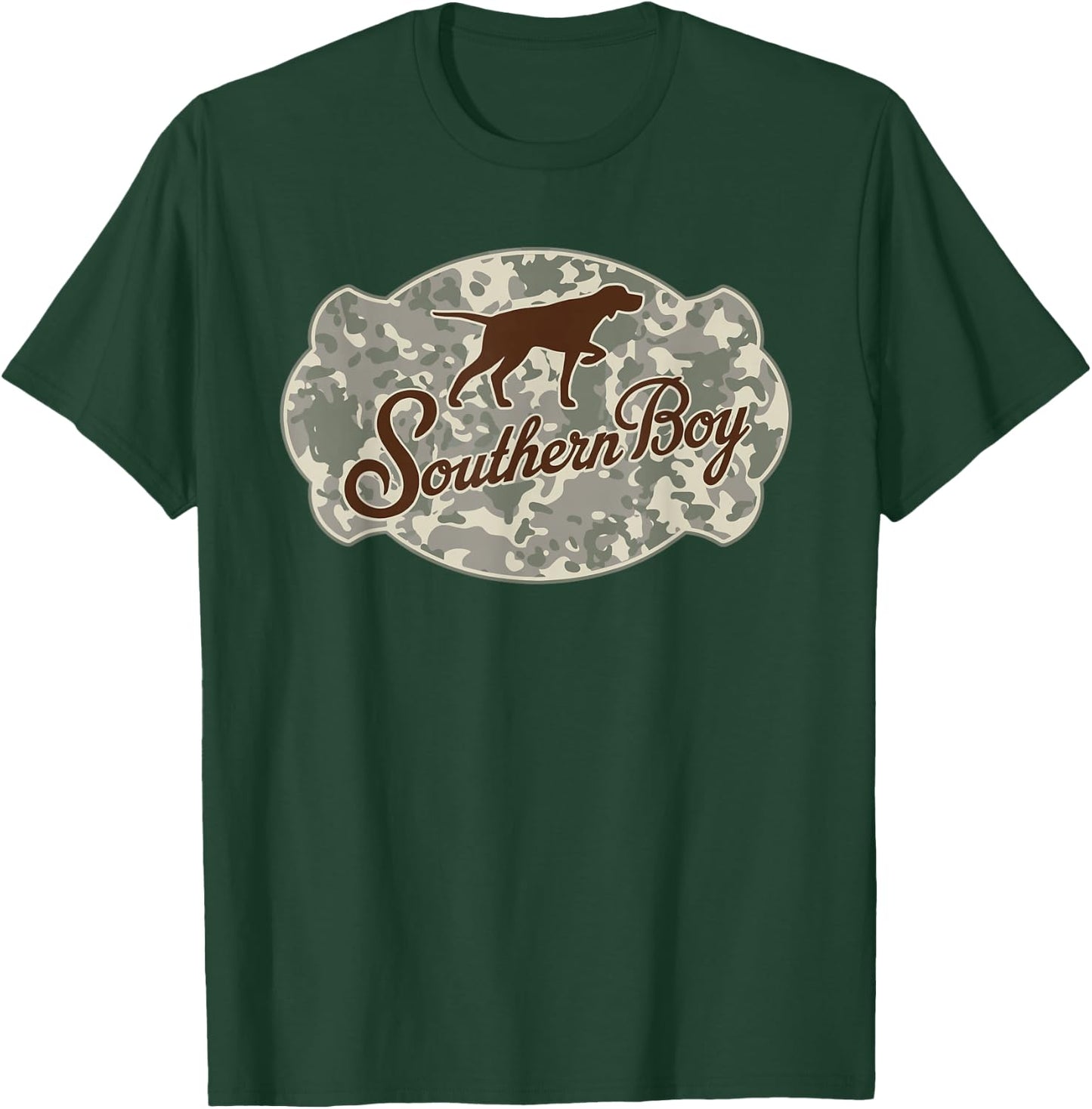 Southern Boy Camouflage Hunting Dog Hello Hunting Season T-Shirt - T-Shirt | Forest