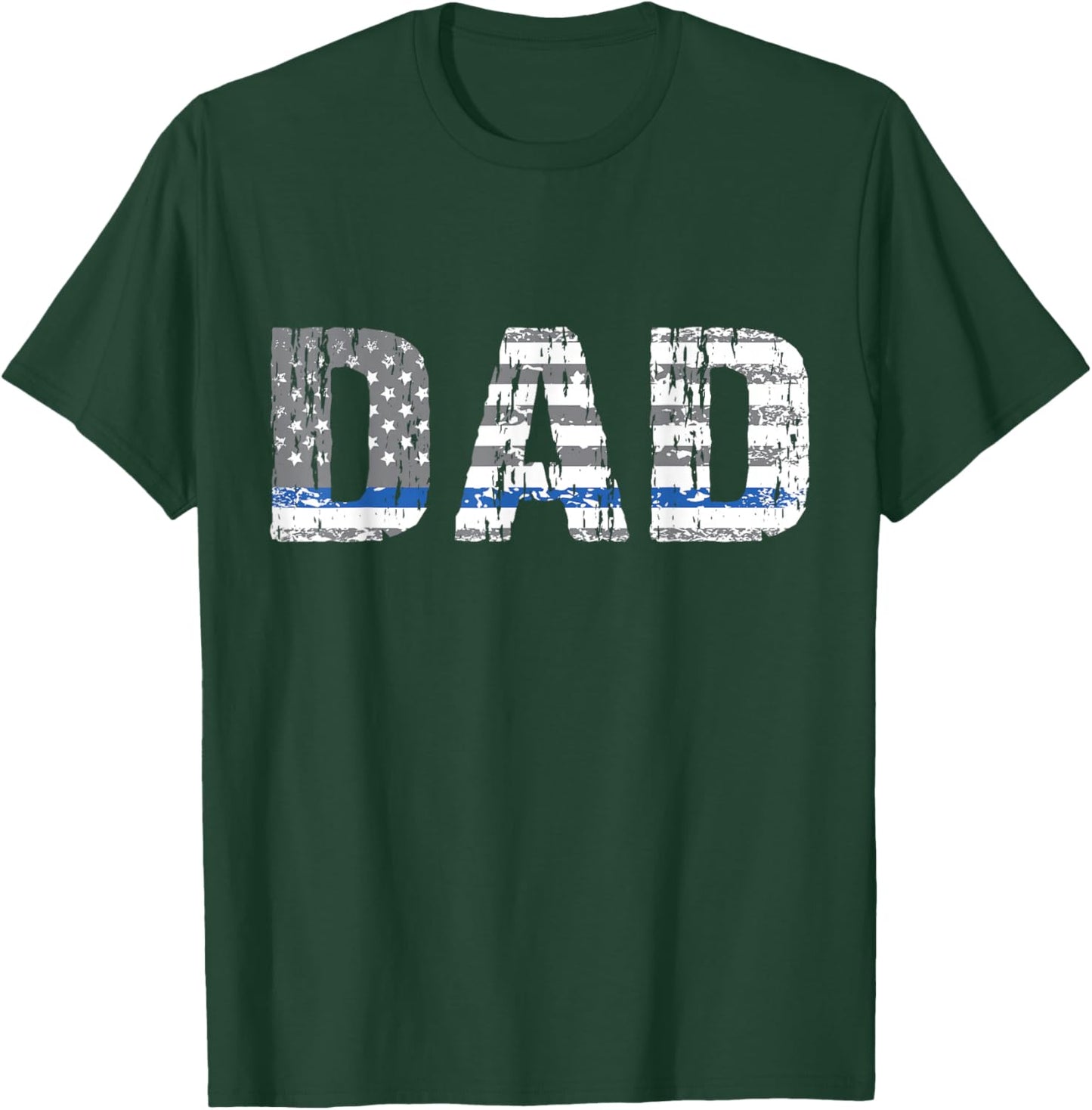 Thin Blue Line Police Dad Police Officer Supporter Father T-Shirt - T-Shirt | Forest