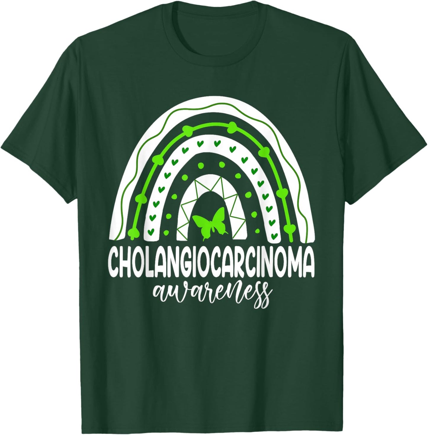 We wear Green Rainbow For Cholangiocarcinoma Awareness T-Shirt - T-Shirt | Forest