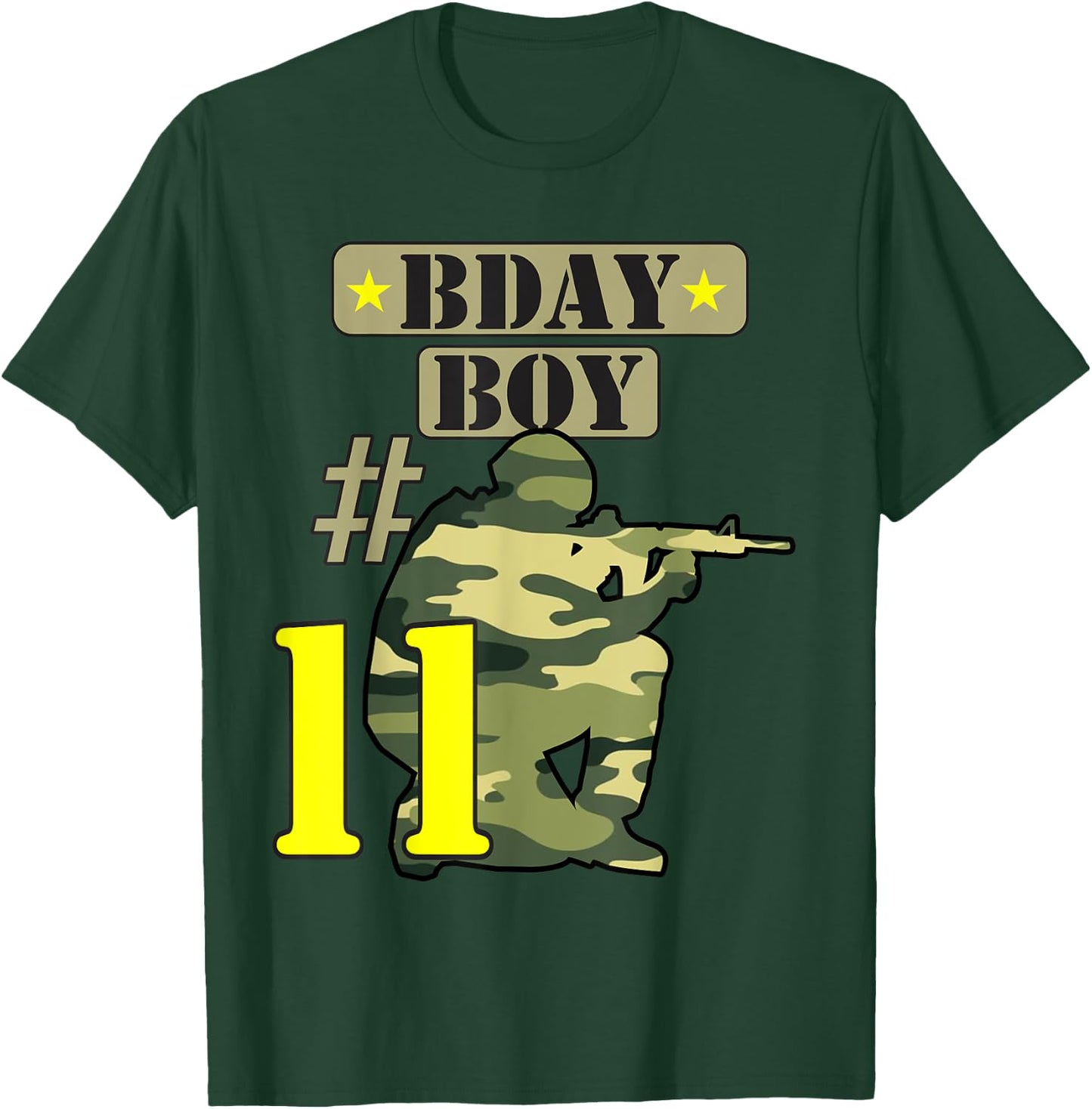 11Th Birthday Boy Camo -Eleven years old -Camouflage T-Shirt - T-Shirt | Forest