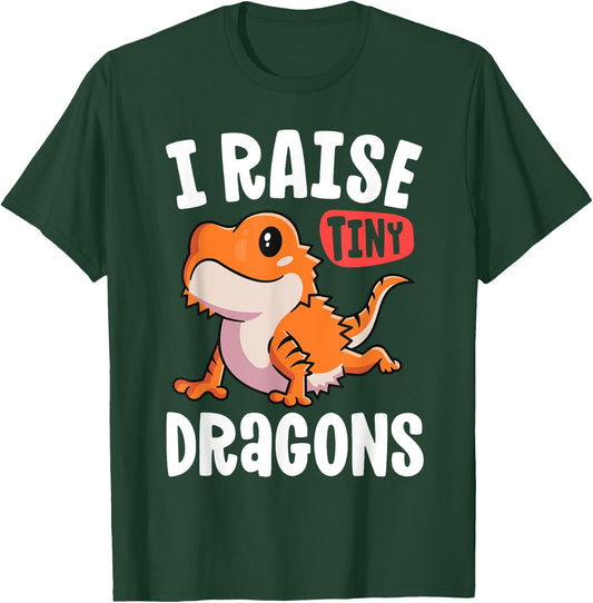 Funny Bearded Dragon Shirt For Girls I Raise Tiny Dragons T-Shirt - T-Shirt | Forest