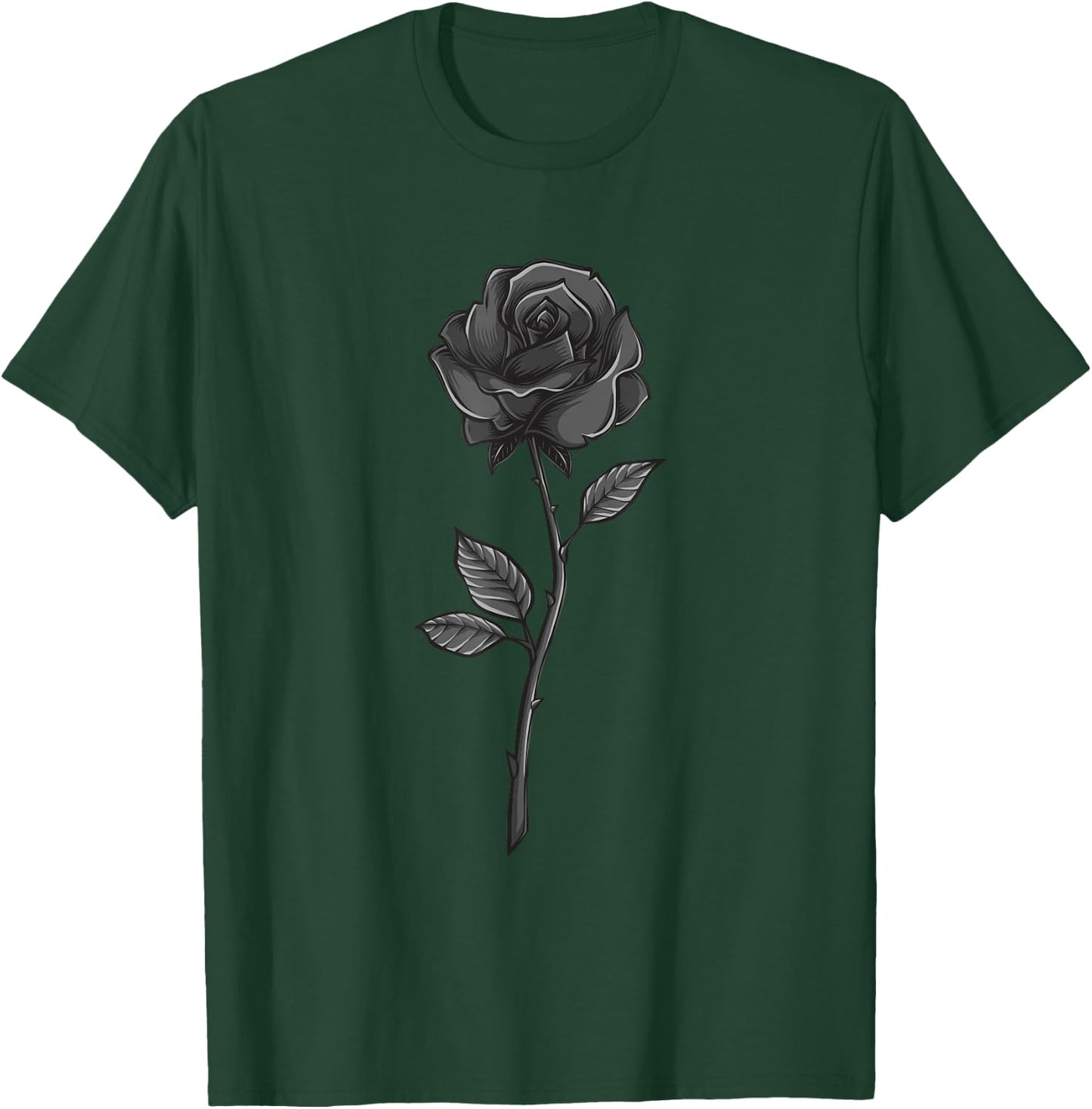 Goth Floral Black Rose Flower Lover T-Shirt - T-Shirt | Forest