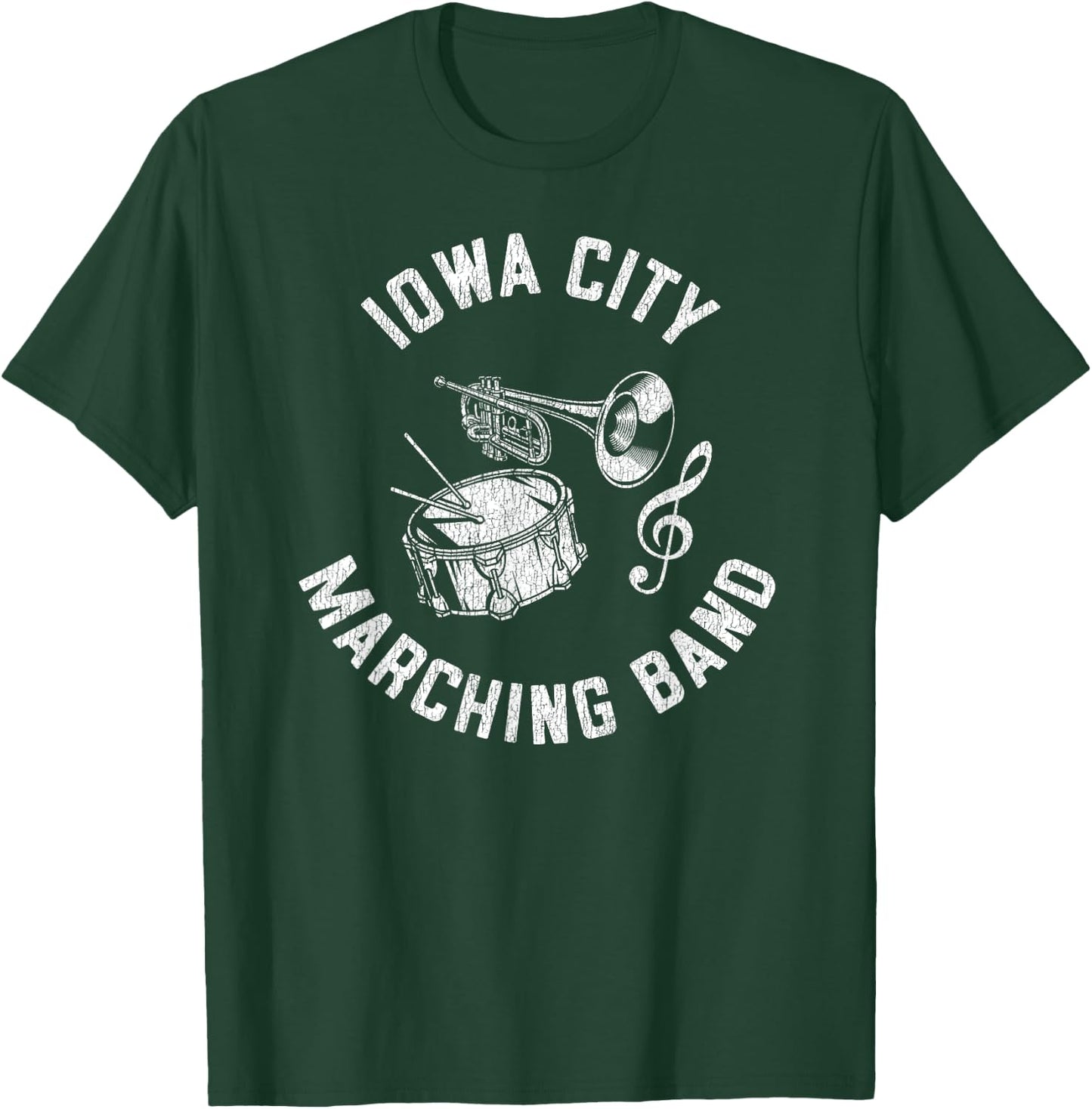 Iowa City Marching Band Vintage Classic Music Distressed T-Shirt - T-Shirt | Forest