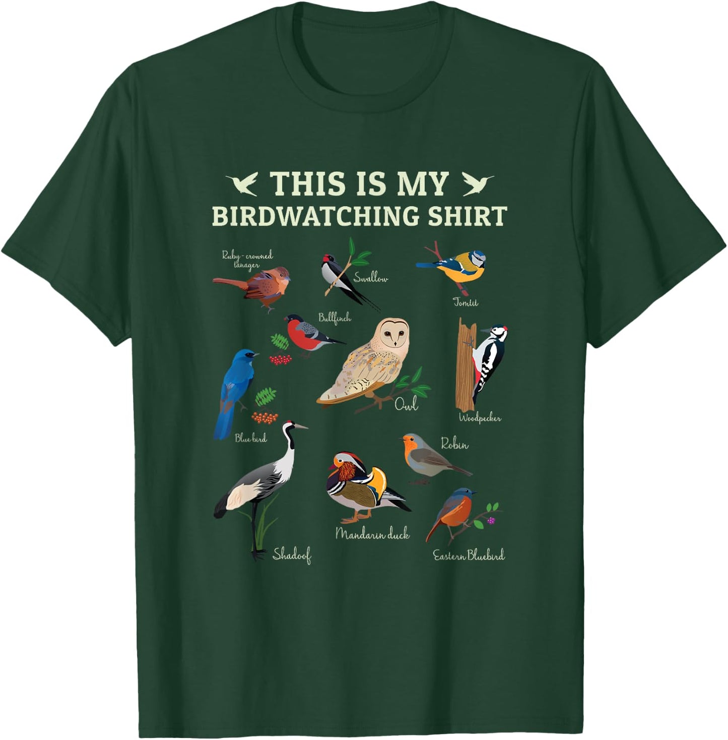 Cool Bird Lover Birdwatching Present Birdwatcher Birder Gift T-Shirt - T-Shirt | Forest