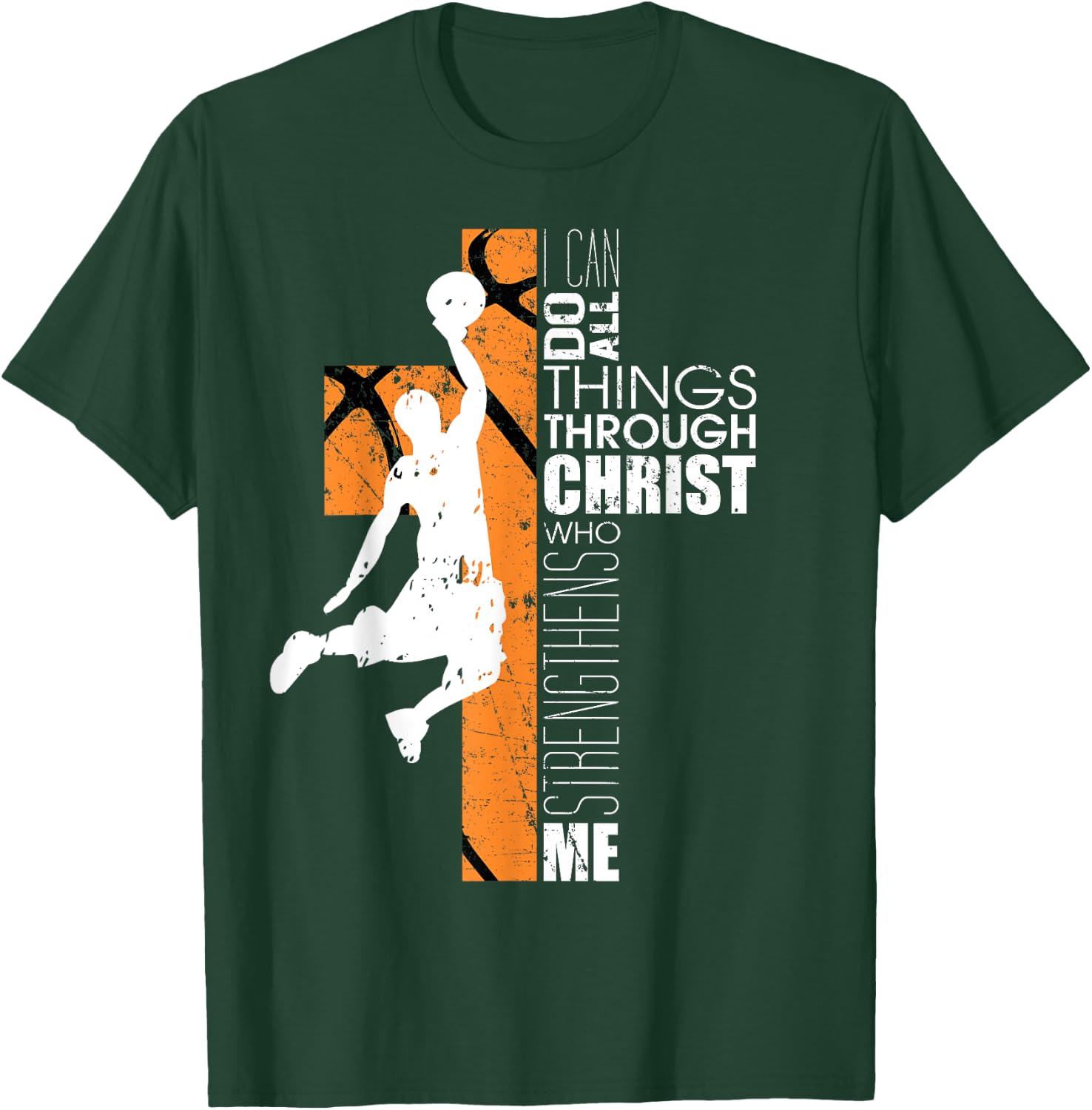 Christian Basketball Shirts Men Women Kids Cross Gifts Youth T-Shirt - T-Shirt | Forest