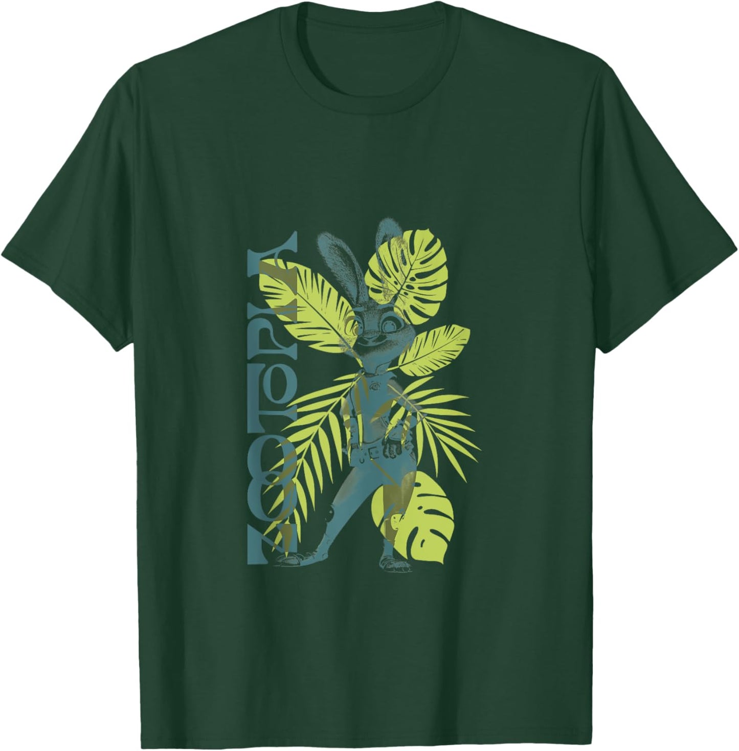 Disney Zootopia Spring Tropical Judy Hopps Leaf Pattern T-Shirt - T-Shirt | Forest