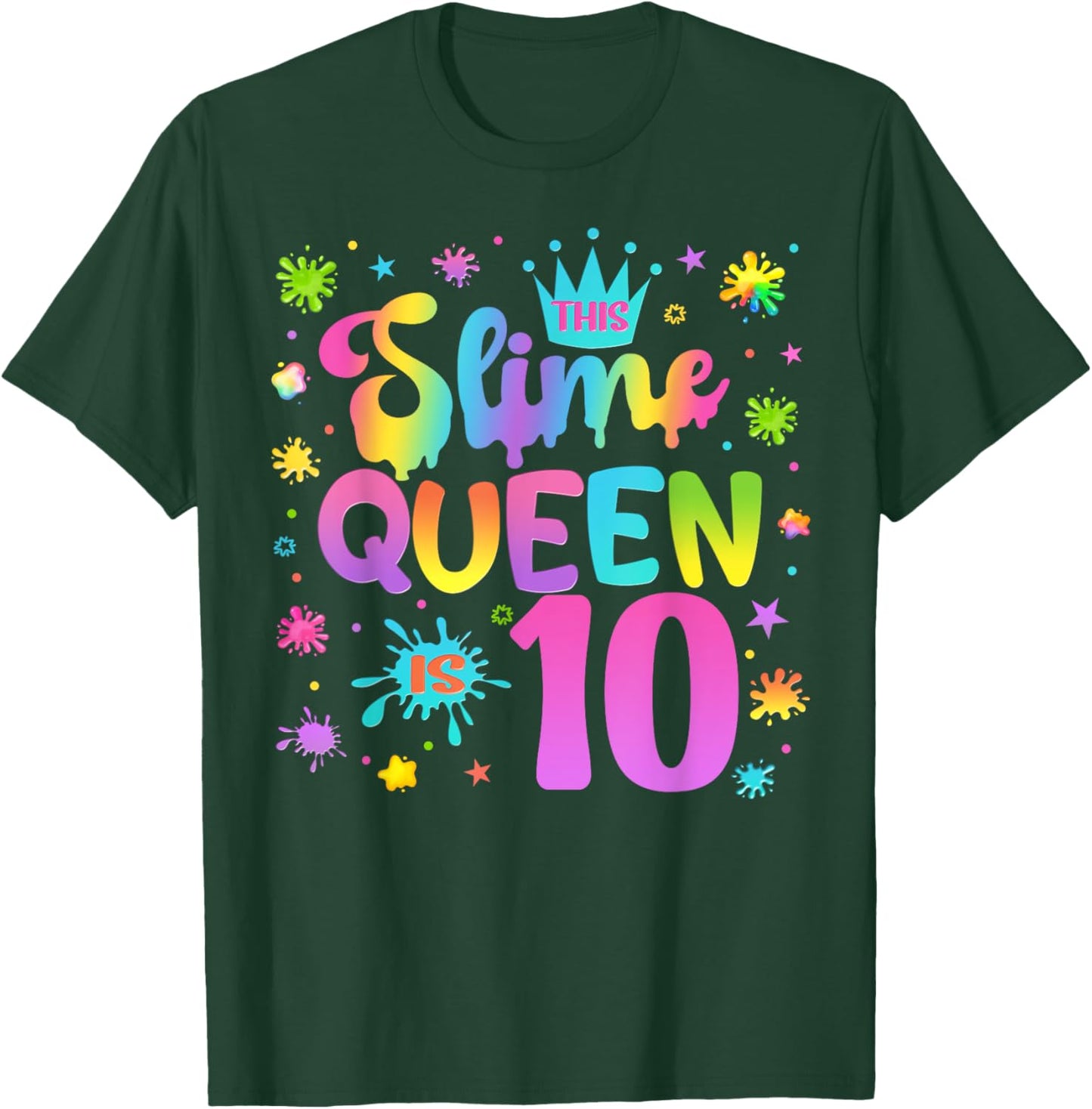 Slime Birthday Party Girl Colorful Outfit T-Shirt - T-Shirt | Forest