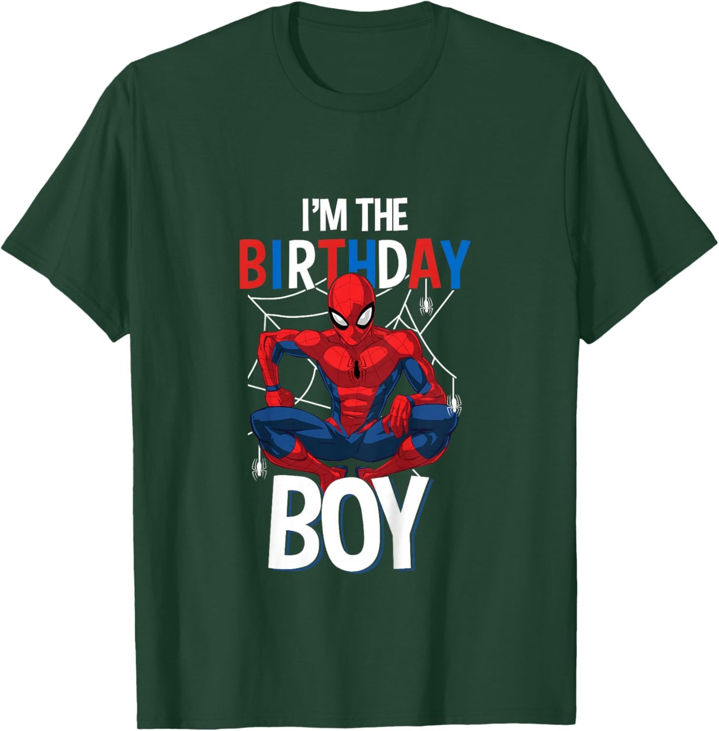 Kids Marvel Comics Spider-Man Classic I'm The Birthday Boy T-Shirt - T-Shirt | Forest