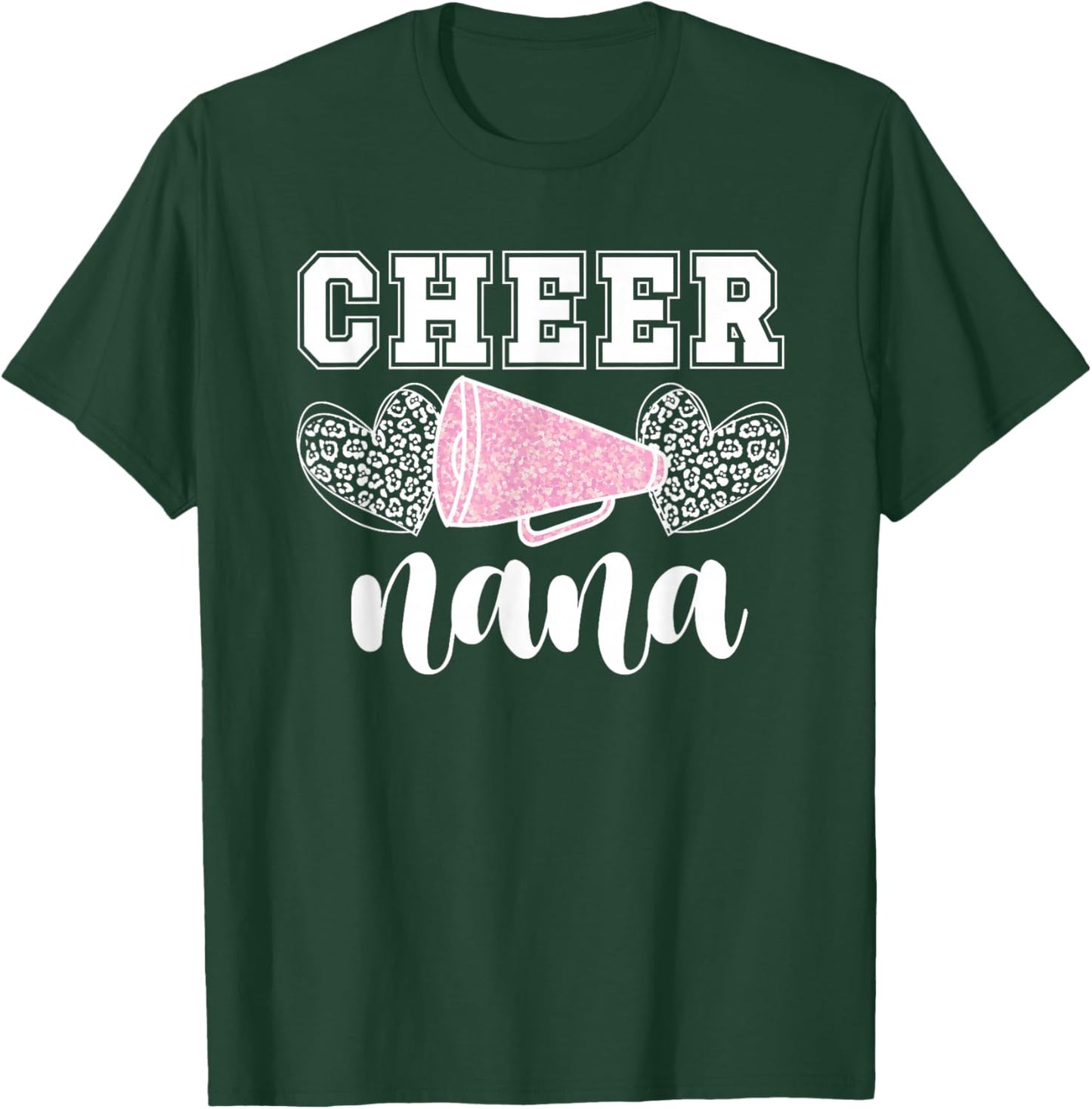 Cheer Nana Hearts Nana Grandma Of A Cheerleader Nana T-Shirt - T-Shirt | Forest