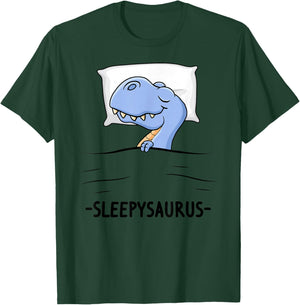 Lustig Dino Schlafoutfit schlafen Damen Pyjama Sleepysaurus Schlafshirt Schlafanzug Nachthemd Dinosaurier , Weiß, Klein, , Cartoon, Herbst, Winter T-Shirt - T-Shirt | Forest