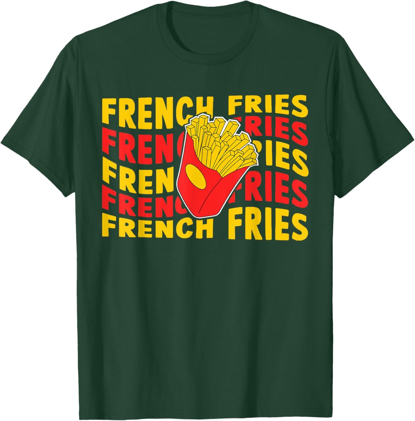 Retro Franch Fries For Kids Men Women French Fries Fryer T-Shirt - T-Shirt | Forest
