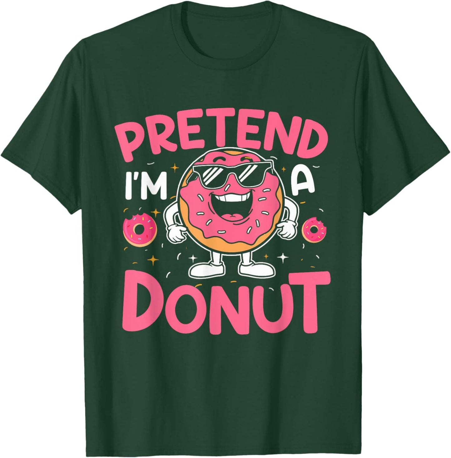 Pretend I'm A Donut Funny Lazy Halloween Matching Costume T-Shirt - T-Shirt | Forest