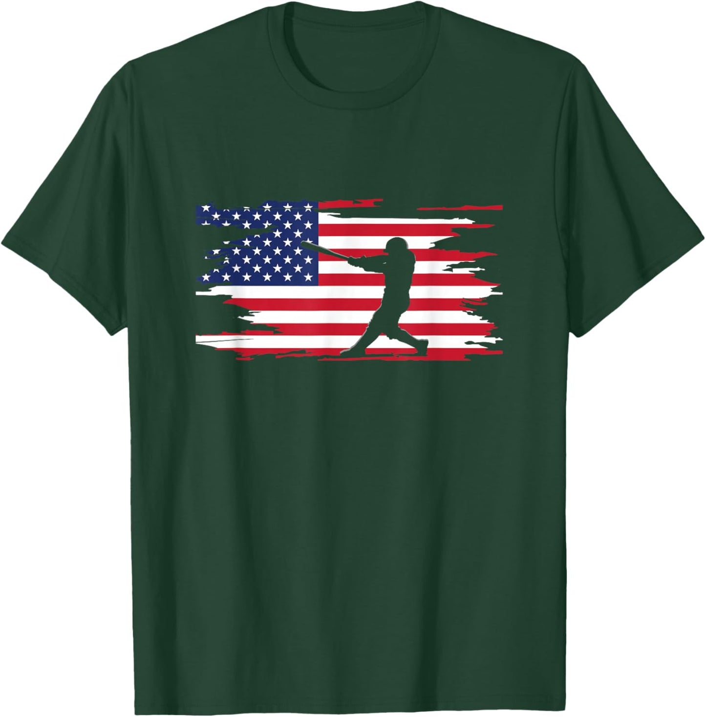 American Flag Baseball Apparel - Baseball T-Shirt - T-Shirt | Forest