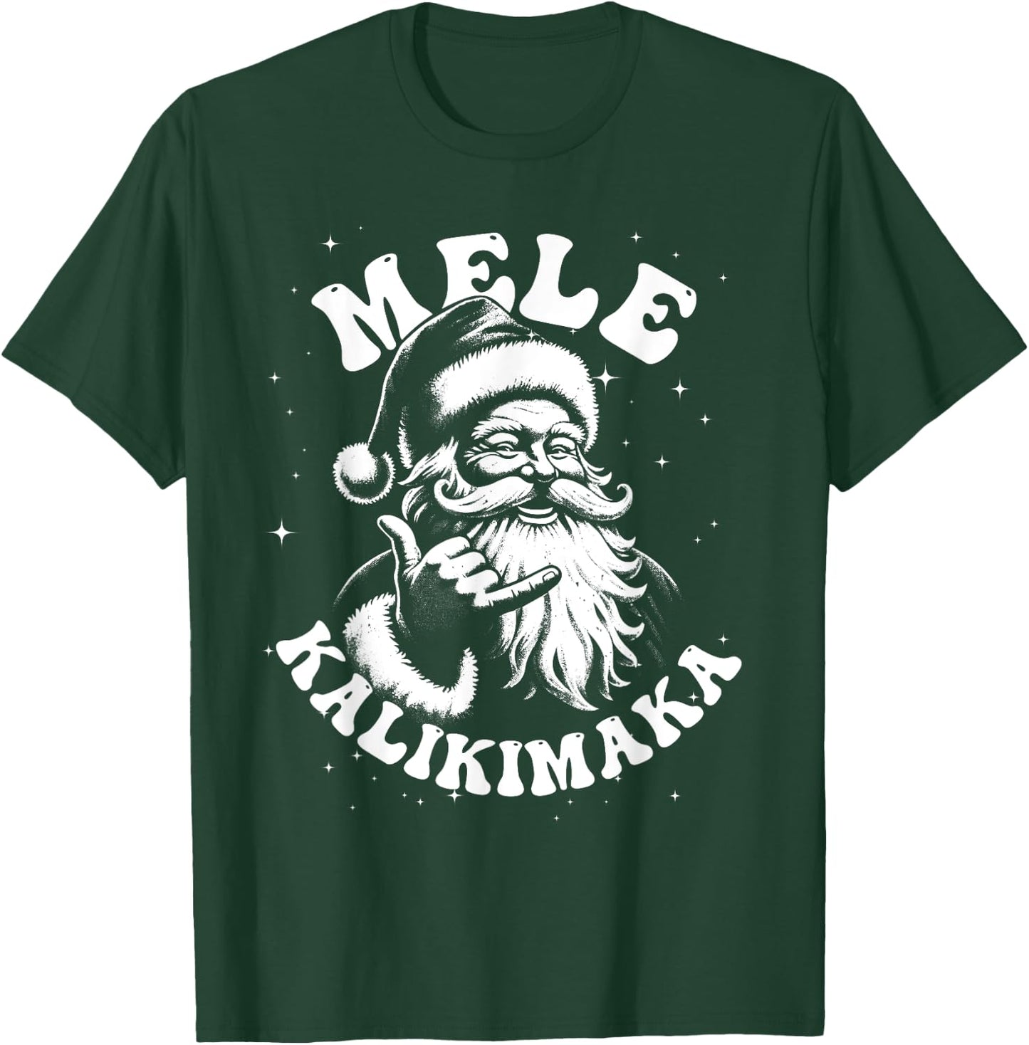 Retro Christmas Surf, Mele Kalikimaka Santa Shaka Hawaii T-Shirt - T-Shirt | Forest