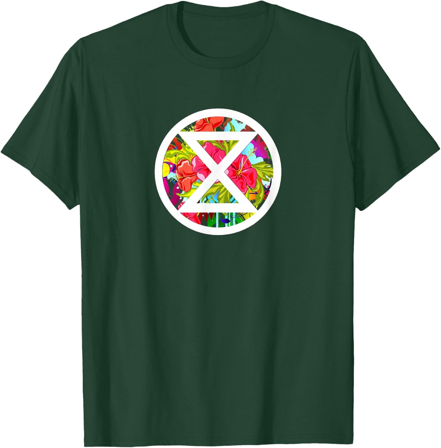 Extinction Rebellion Climate Change Flower Peace T-Shirt - T-Shirt | Forest
