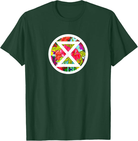 Extinction Rebellion Climate Change Flower Peace T-Shirt - T-Shirt | Forest