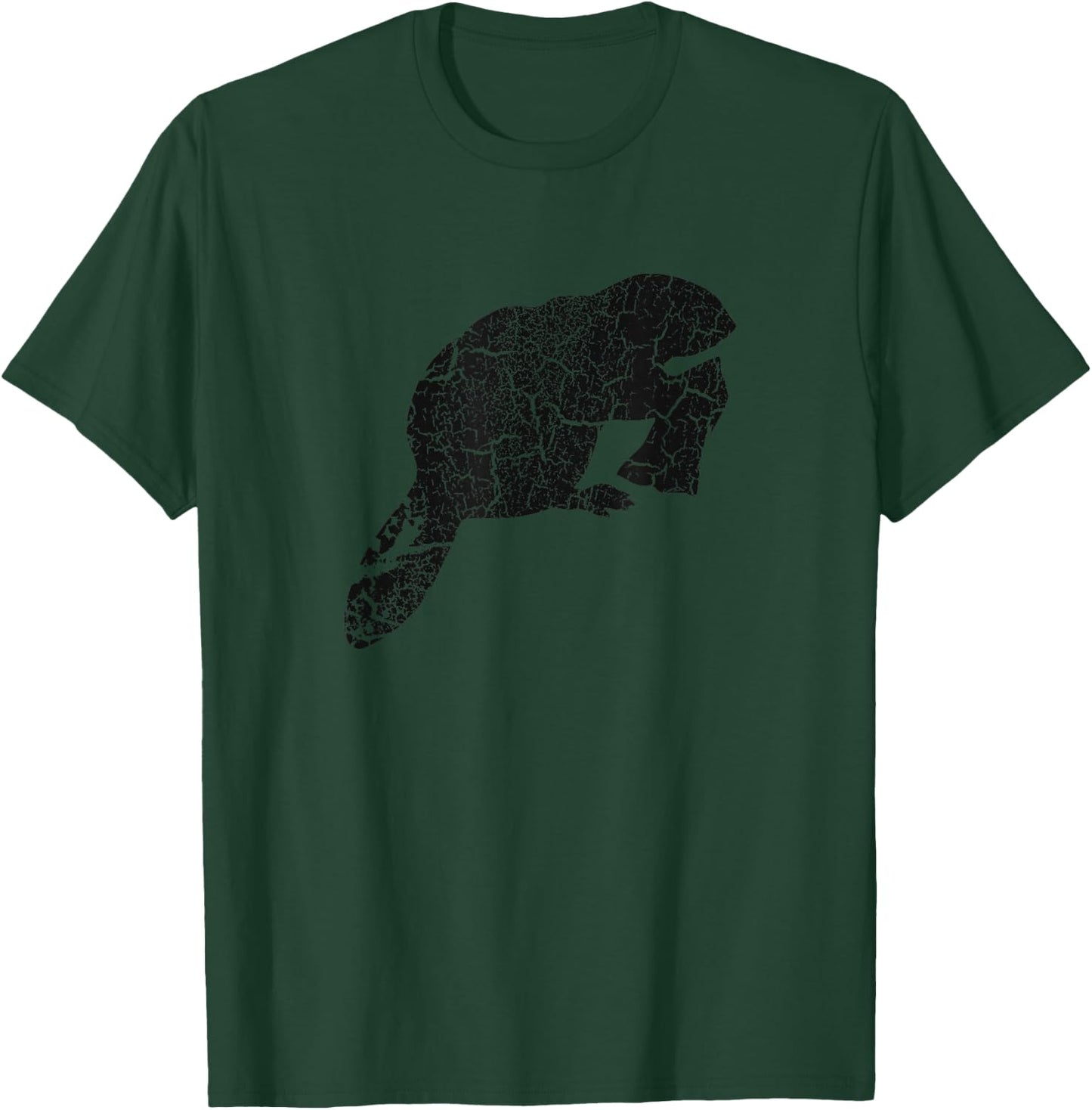 Beaver Distressed Print - Vintage Beaver T-Shirt - T-Shirt | Forest