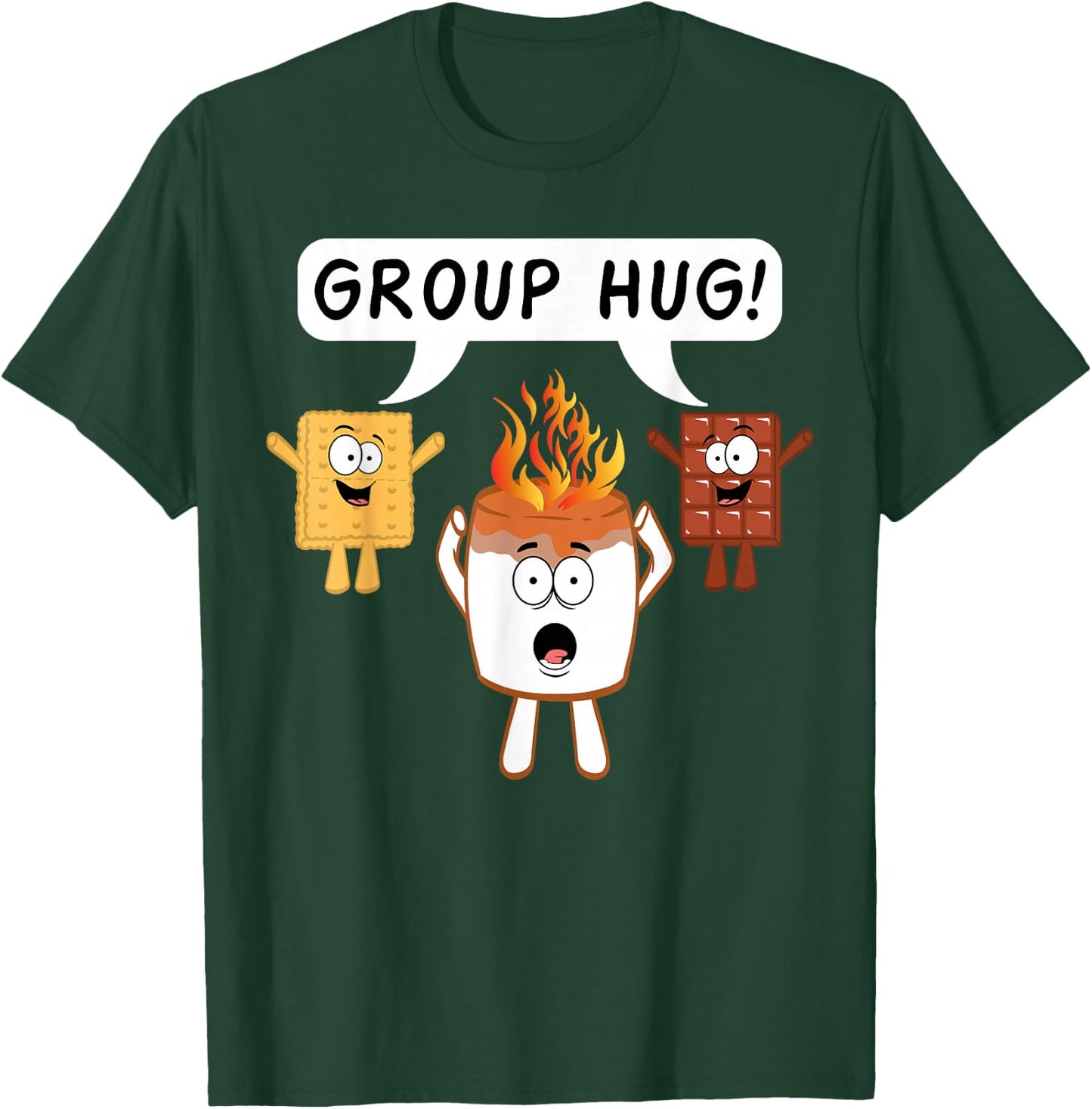 Group Hug S'mores Camping Bonefire Chocolate Marshmallow T-Shirt - T-Shirt | Forest