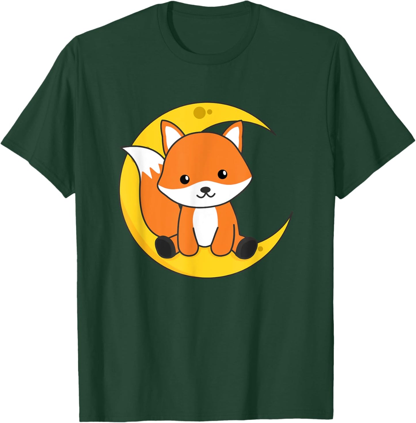 Cute Fox To Fall Asleep Fox Moon T-Shirt - T-Shirt | Forest